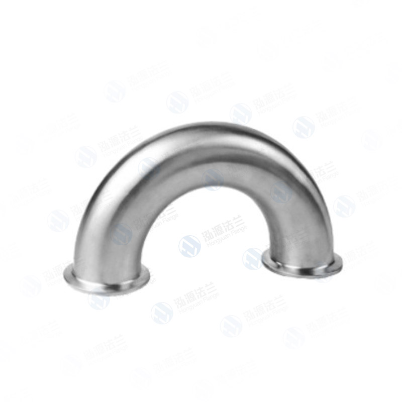 Sanitary quick-installation 180° elbow