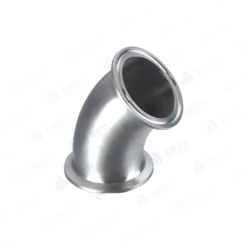 Sanitary quick-installation 45° elbow