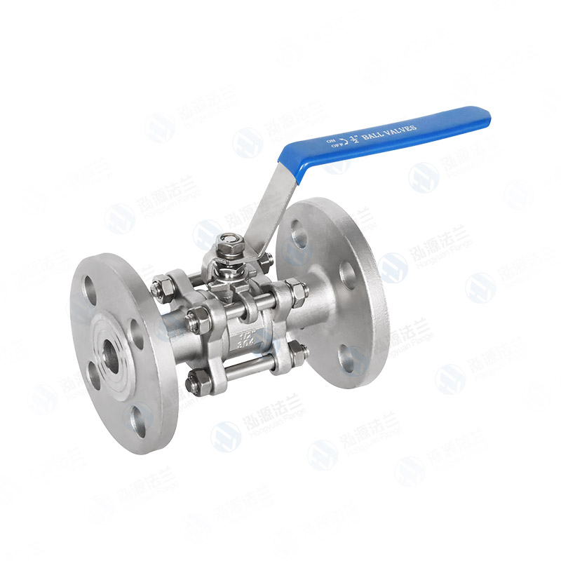 Three-piece flange ball valve